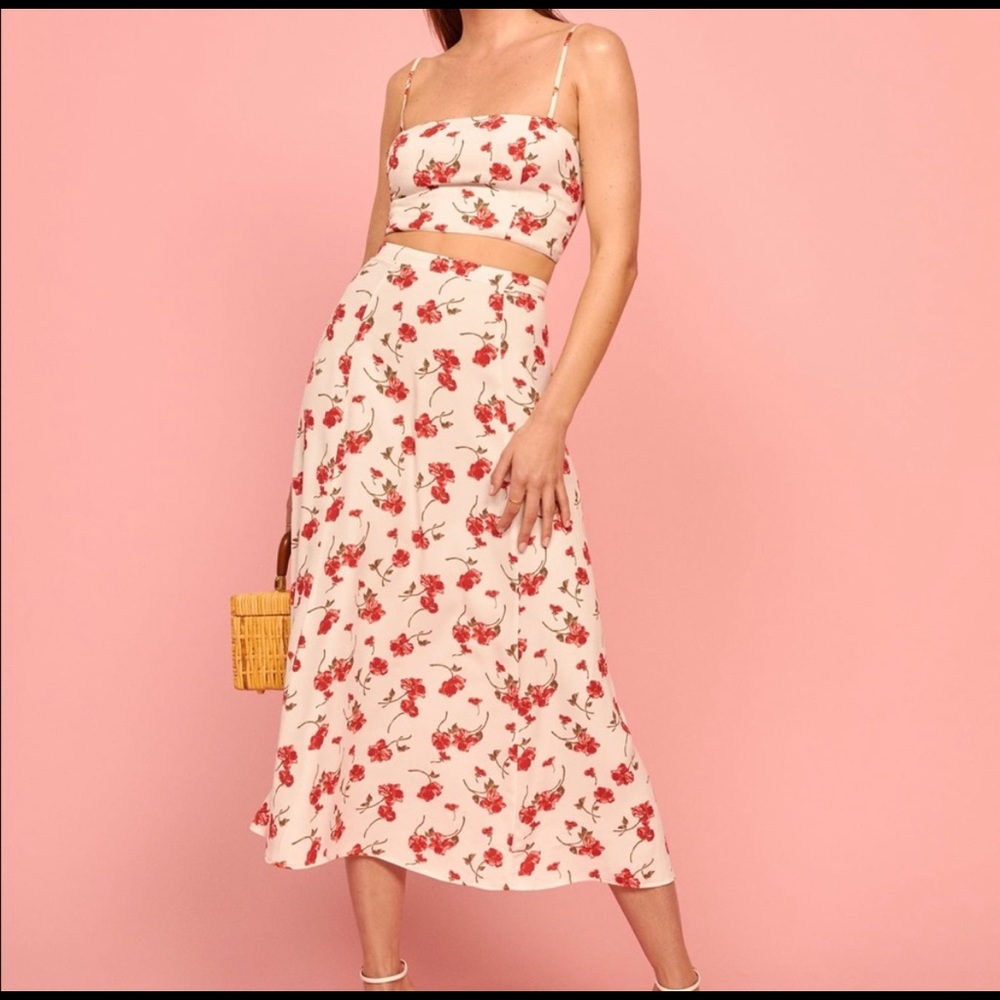 Reformation skirt and crop top set